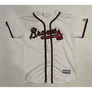 Majestic Cool Base‎ Atlanta Braves Baseball Jersey MLB Youth Large Hickey #13